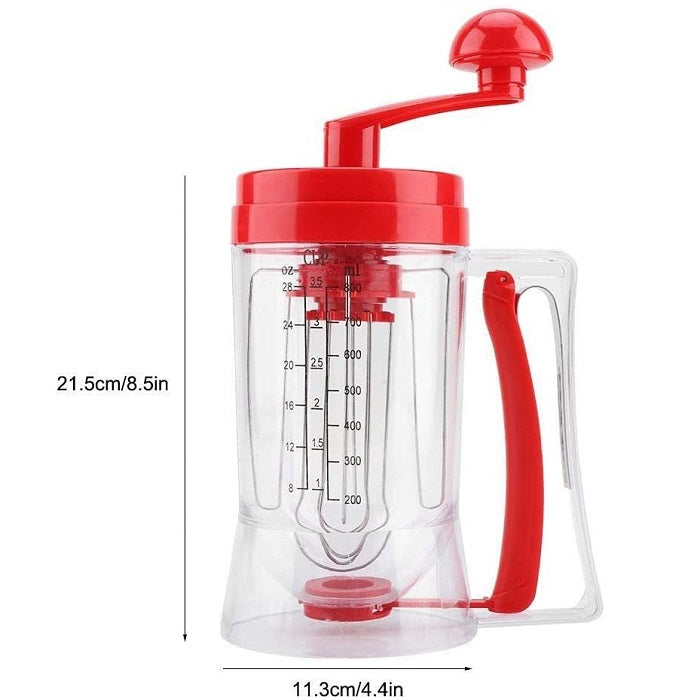 Hand held Manual Pancake Cupcake Batter Mixer Dispenser