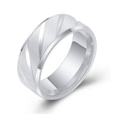 Men's Stainless Steel Brushed Design Comfort Fit Polished Ring
